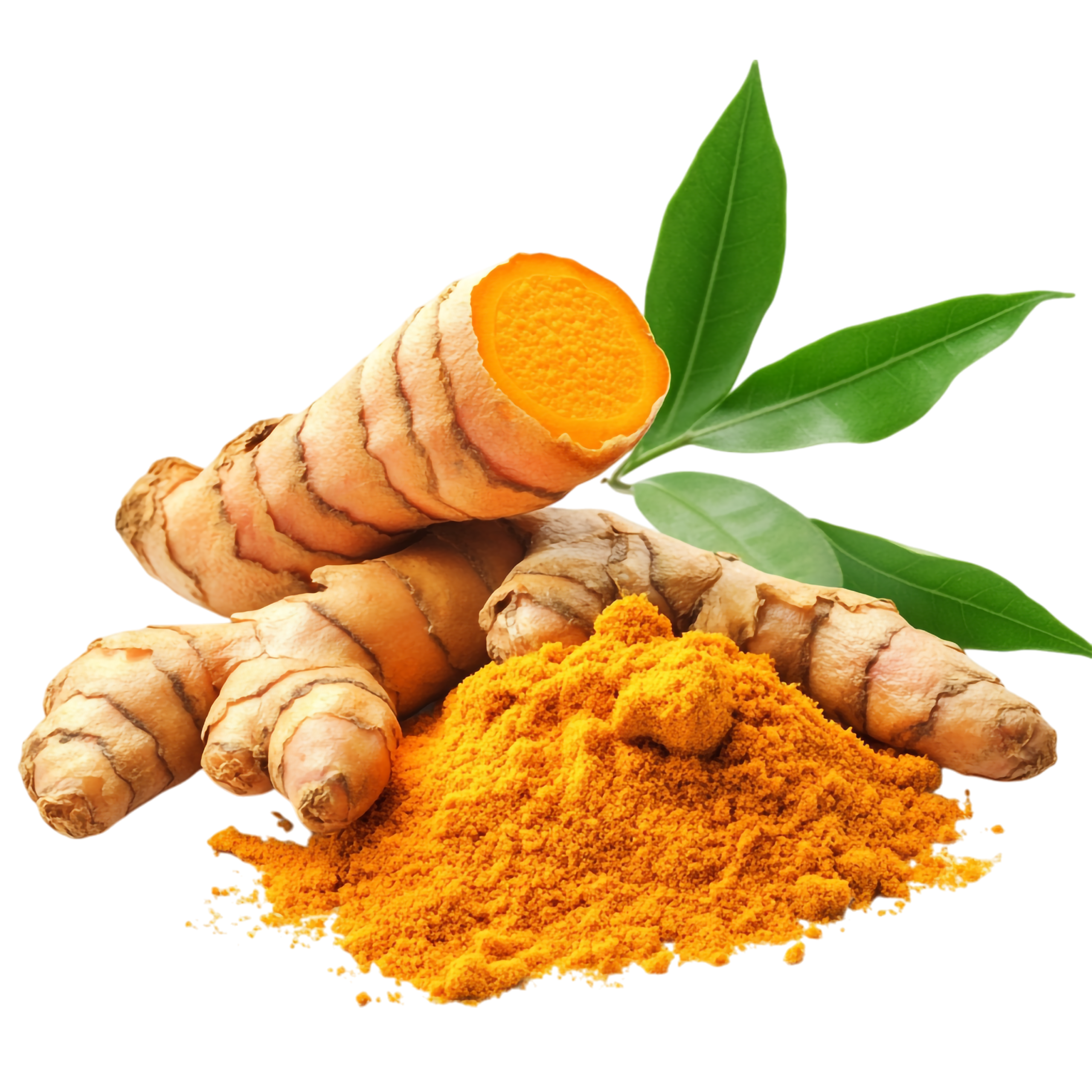 —pngtree—fresh turmeric roots with powder 19968320